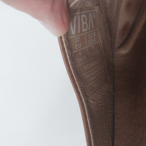 Vibae Roma Leather Shoes Womens 6.5-7 EU 37 Clogs Cognac Brown Slip On Comfort. - Picture 11 of 11